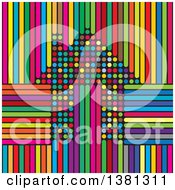 Poster, Art Print Of Colorful Polka Dot House Over Stripes