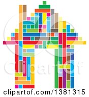 Clipart Of A Colorful Geometric House Royalty Free Vector Illustration by ColorMagic