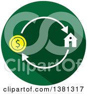 Flat Design Round Home Purchase Icon