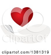 Clipart Of A Gentle Hand Under A Gradient Red Heart Royalty Free Vector Illustration