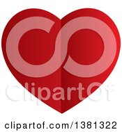 Clipart Of A Gradient Creased Red Heart Royalty Free Vector Illustration