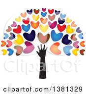 Poster, Art Print Of Black Arm With Colorful Tree Heart Foliage