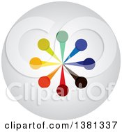 Clipart Of A Teamwork Unity Circle Of Colorful Diverse People Icon Royalty Free Vector Illustration