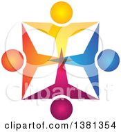 Clipart Of A Teamwork Unity Circle Of Colorful Diverse People Royalty Free Vector Illustration by ColorMagic