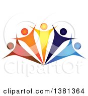 Clipart Of A Teamwork Unity Group Of Colorful People Royalty Free Vector Illustration by ColorMagic #COLLC1381364-0187