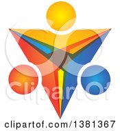 Clipart Of A Teamwork Unity Group Of Colorful Diverse People Royalty Free Vector Illustration