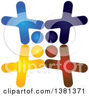 Clipart Of A Teamwork Unity Group Of Colorful People Royalty Free Vector Illustration