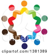 Poster, Art Print Of Teamwork Unity Circle Of Colorful Diverse People