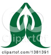 Clipart Of A Pair Of Green Prayer Or Namaste Hands Royalty Free Vector Illustration by ColorMagic #COLLC1381391-0187