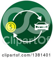 Poster, Art Print Of Flat Design Round Car Purchase Icon