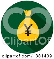 Clipart Of A Flat Design Round Yen Money Bag Icon Royalty Free Vector Illustration