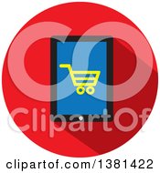 Flat Design Shopping Cart And Smart Phone Icon