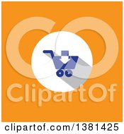 Flat Design Remove From Shopping Cart Icon On Orange