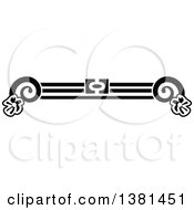 Vintage Black And White Ornate Wrought Iron Border With Flowers
