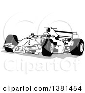 Poster, Art Print Of Grayscale Forumula One Race Car And Driver