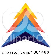 Clipart Of A Colorful Abstract Arrow Design Royalty Free Vector Illustration