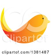 Poster, Art Print Of Gradient Orange Bird