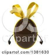 Clipart Of A 3d Chocolate Easter Egg Character On A White Background Royalty Free Illustration