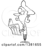 Poster, Art Print Of Cartoon Black And White Woman Looking For Jobs In The Classifieds