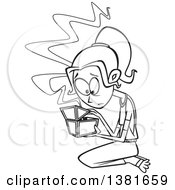Clipart Of A Cartoon Black And White Woman Pandora Kneeling And Opening A Box Royalty Free Vector Illustration