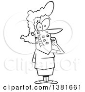 Clipart Of A Cartoon Black And White Woman Gushing After Getting Kissed All Over Her Face Royalty Free Vector Illustration