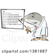 Cartoon Chemist Mole Pointing To A White Board