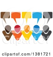 Poster, Art Print Of Colorful Group Of People With Speech Balloons