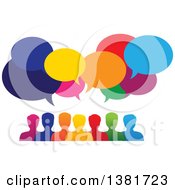 Poster, Art Print Of Colorful Group Of People With Speech Balloons