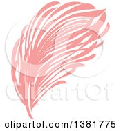 Clipart Of A Flat Design Pink Feather Plume Royalty Free Vector Illustration