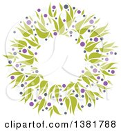 Clipart Of A Flat Design Allium Floral Wedding Wreath Royalty Free Vector Illustration