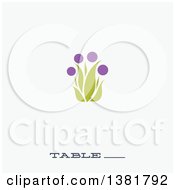 Clipart Of A Flat Design Purple Allium Flowering Plant With Wedding Table Number Space On White Royalty Free Vector Illustration by elena
