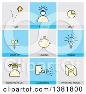 Clipart Of Business Icons With Text Royalty Free Vector Illustration