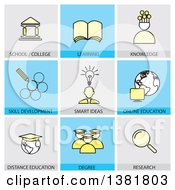 Clipart Of Educational Icons With Text Royalty Free Vector Illustration