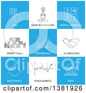 Clipart Of Financial Icons With Text Royalty Free Vector Illustration