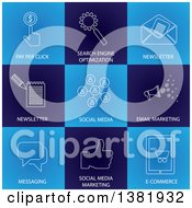 Clipart Of Online Business Icons With Text Royalty Free Vector Illustration