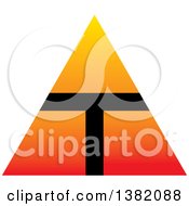Clipart Of A Gradient Orange Pyramid With A T Royalty Free Vector Illustration