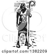 Poster, Art Print Of Black And White Woodcut Cyclopes Polyphemus From Homers Odyssey Greek Mythology