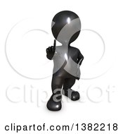 Poster, Art Print Of 3d Black Man Holding Up A Finger On A White Background