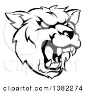 Black And White Roaring Grizzly Bear Mascot Head