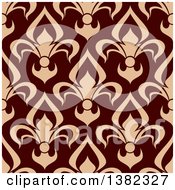 Clipart Of A Seamless Pattern Background Of Fleur De Lis Royalty Free Vector Illustration