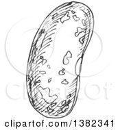 Clipart Of A Black And White Sketched Kidney Bean Royalty Free Vector Illustration