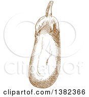 Poster, Art Print Of Brown Sketched Eggplant