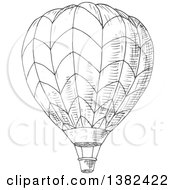 Poster, Art Print Of Gray Sketched Hot Air Balloon