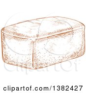 Poster, Art Print Of Brown Sketched Loaf Of Bread