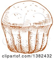Poster, Art Print Of Brown Sketched Muffin
