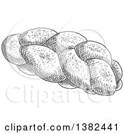 Poster, Art Print Of Gray Sketched Braided Bread