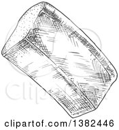 Clipart Of A Gray Sketched Loaf Of Bread Royalty Free Vector Illustration