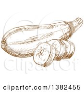 Poster, Art Print Of Brown Sketched Zucchini