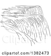 Clipart Of A Gray Sketch Of Niagara Falls Royalty Free Vector Illustration