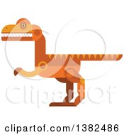 Robotic Styled Orange Velociraptor Dinosaur